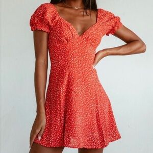 Princess Polly Baily Floral Red Mini Dress Size 2